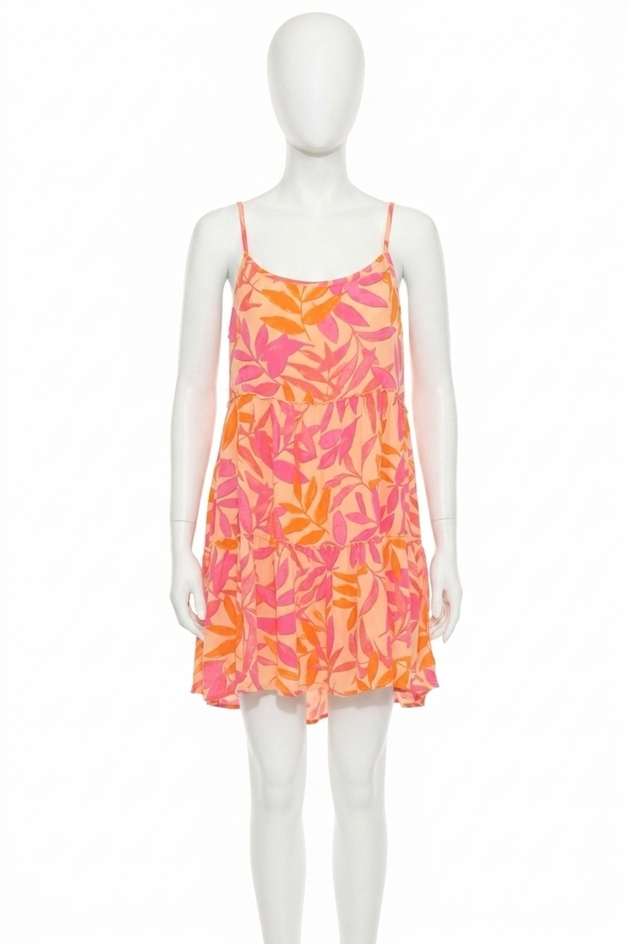 NEW PJ SALVAGE tropical punch lounge mini dress in orange crush